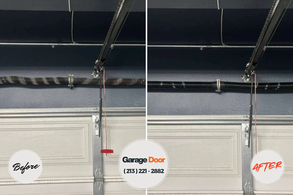 Before and after: garage door repair Merryville, LA